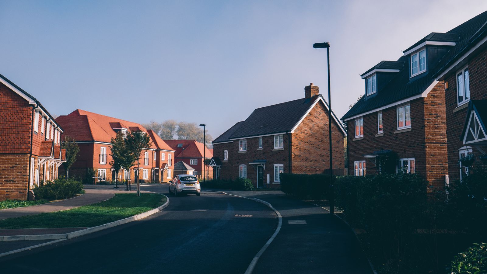 A street of traditional British homes