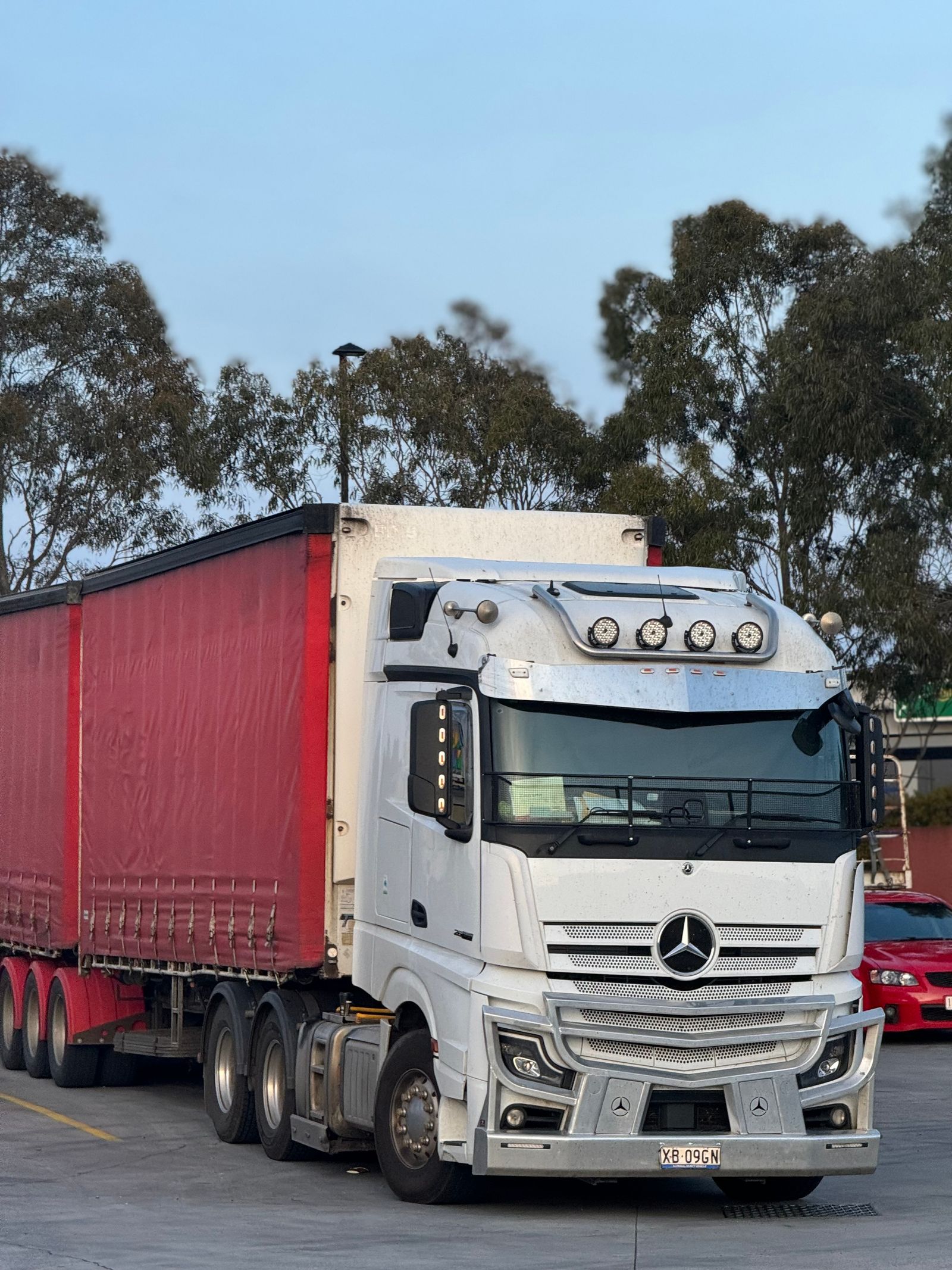 A lorry and trailer on the road